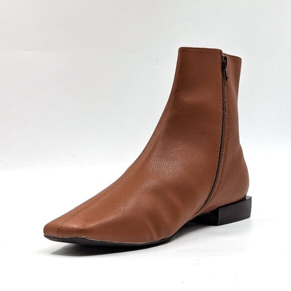 Linea Paolo Women Rad Low Heel Square Toe Brown Dressy Office Boots sz 12 - Picture 3 of 10